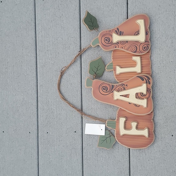 NWT Wooden Pumpkin and Gourd Fall Hanger Sign - Picture 2 of 10